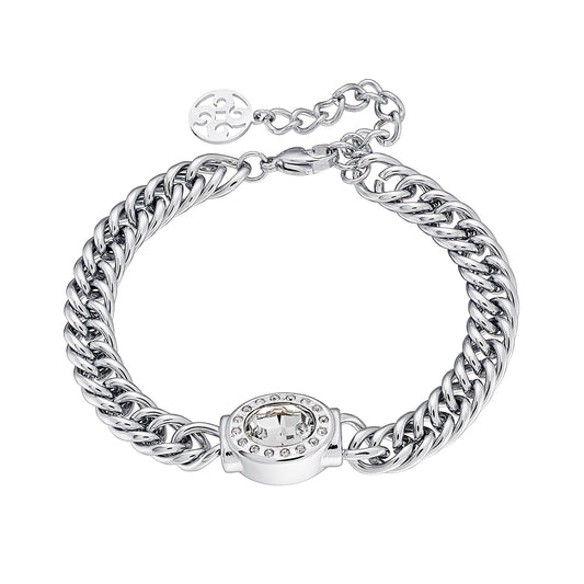 Extravaganza silver bracelet with white crystals