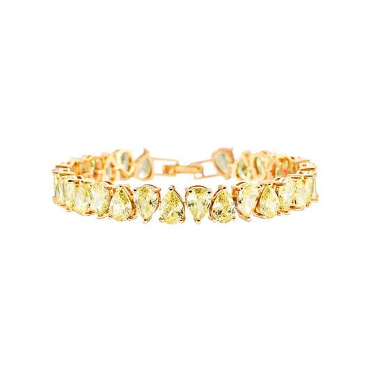 Eleganza gold tennis bracelet with yellow zirconia