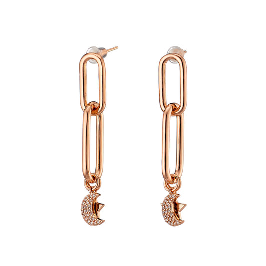 Charming Clip Rose Gold Stud Earrings