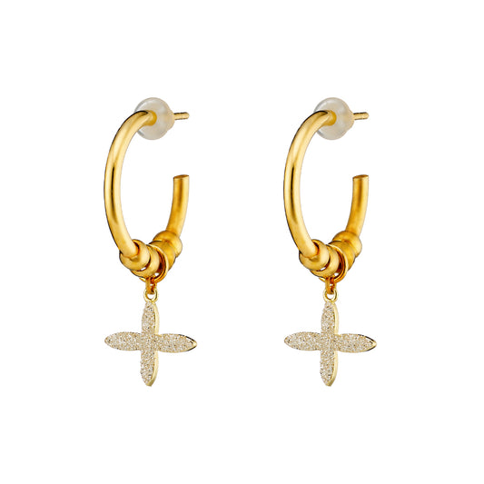 Princess gold hoop earrings