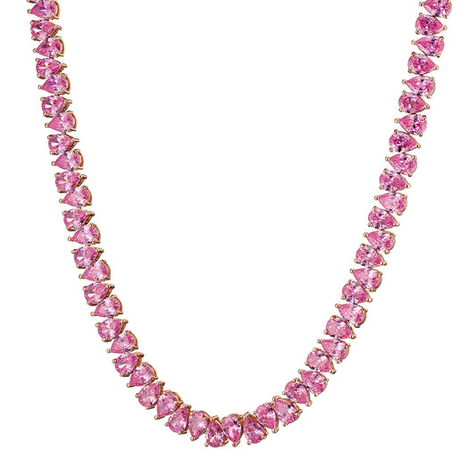Eleganza Rose Gold Choker Necklace with Pink Zirconia