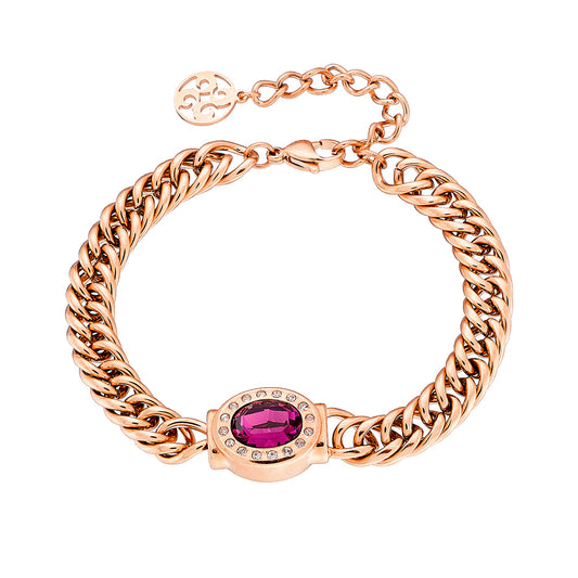 Extravaganza Rose gold bracelet with red and white crystals