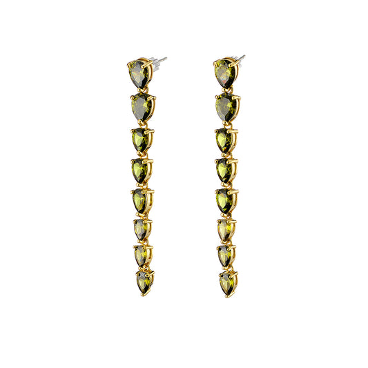 Eleganza olive zirconia drop earrings