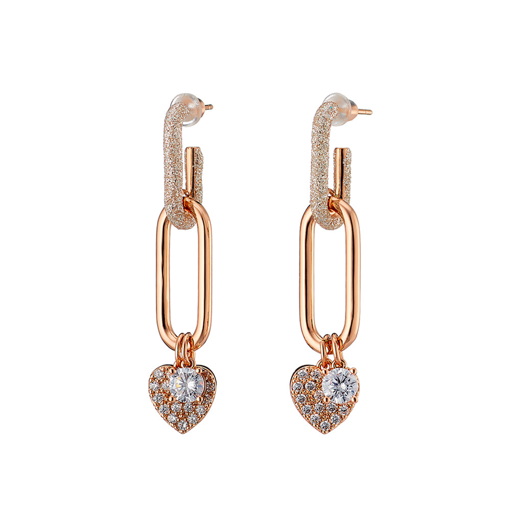 Charming Clip Rose Gold Stud Earrings