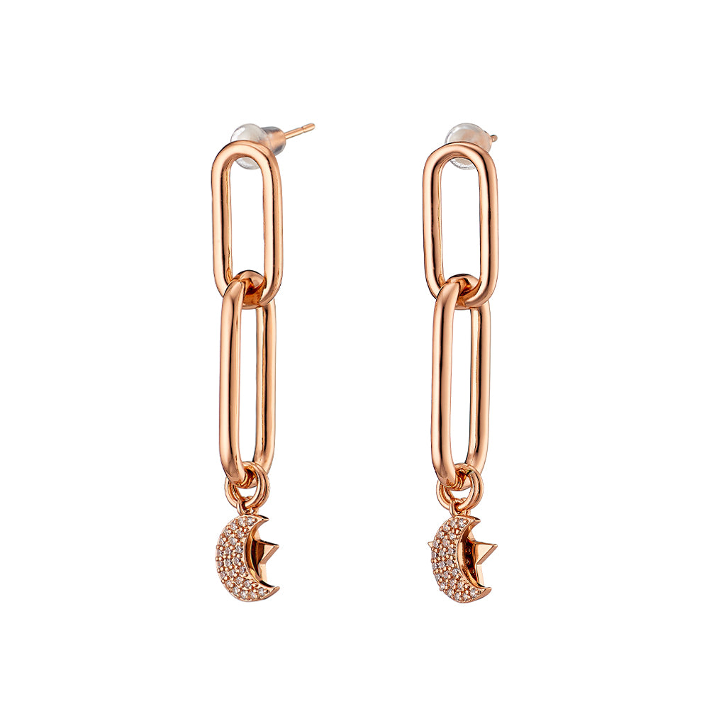 Charming Clip Rose Gold Stud Earrings