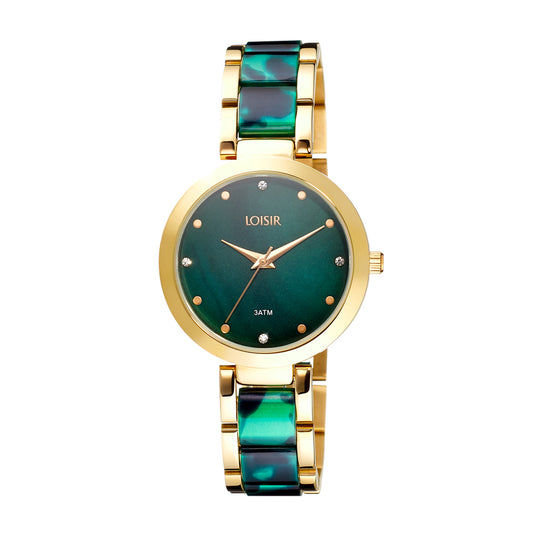 Holiday green resin watch