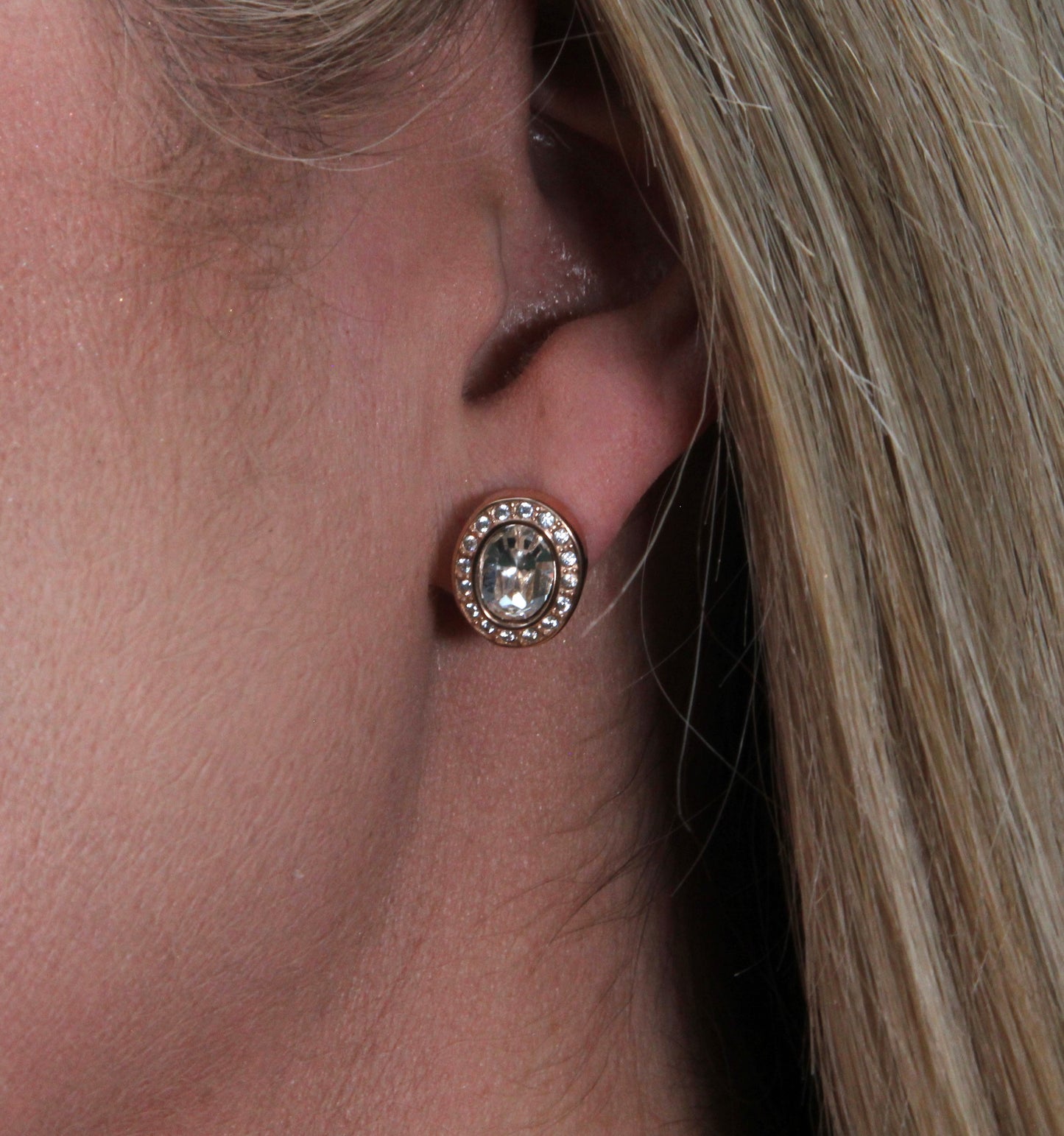 Extravaganza rose gold stud earrings