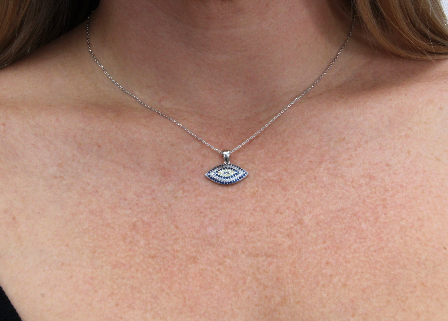 Elegant rolo chain and eye pendant