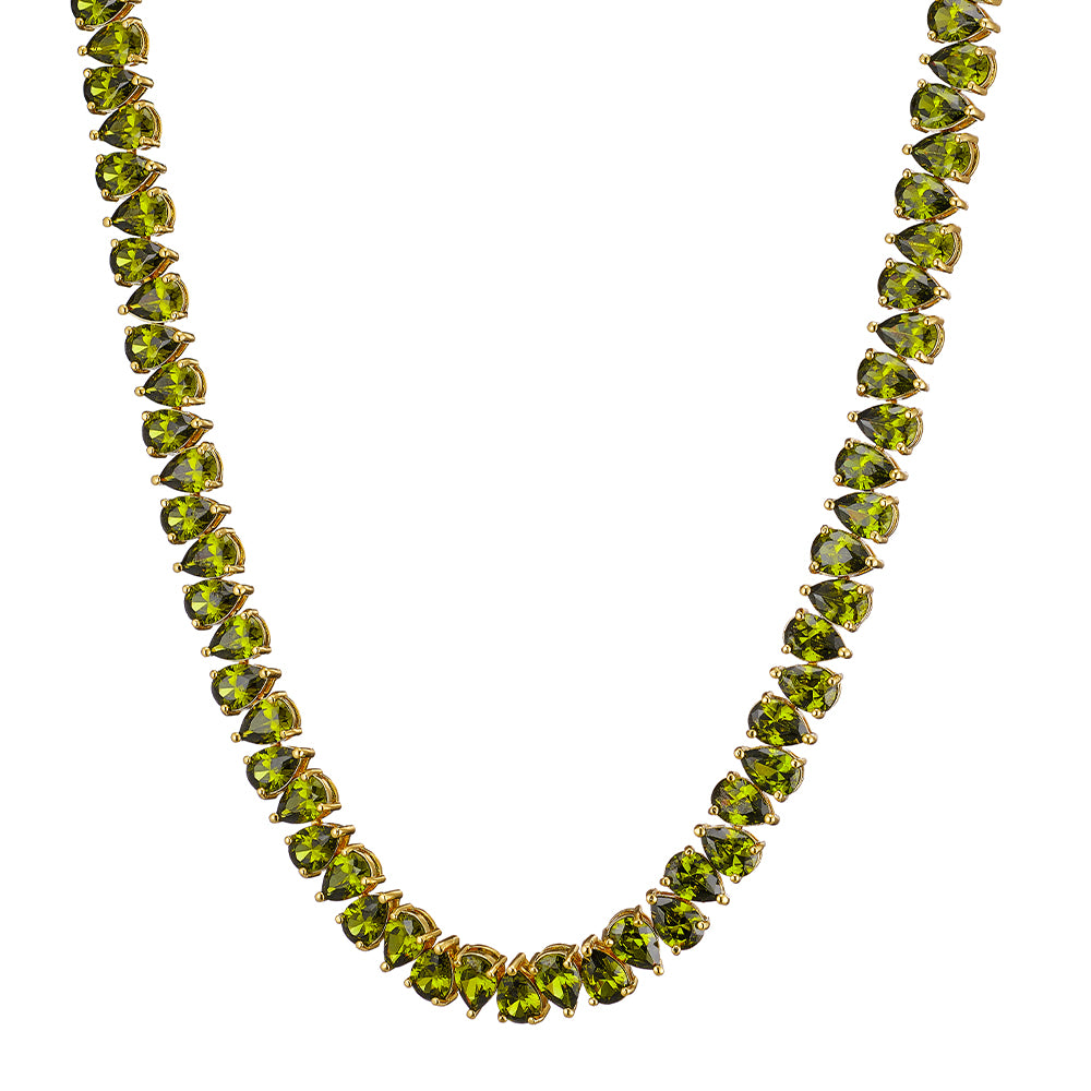 Eleganza gold choker with olive zirconia