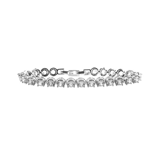 Party Tennis bracelet silver with white zirconia