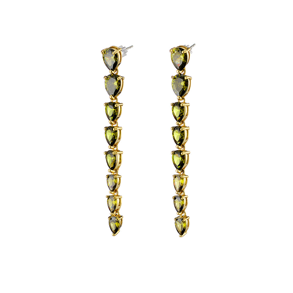 Eleganza olive zirconia drop earrings