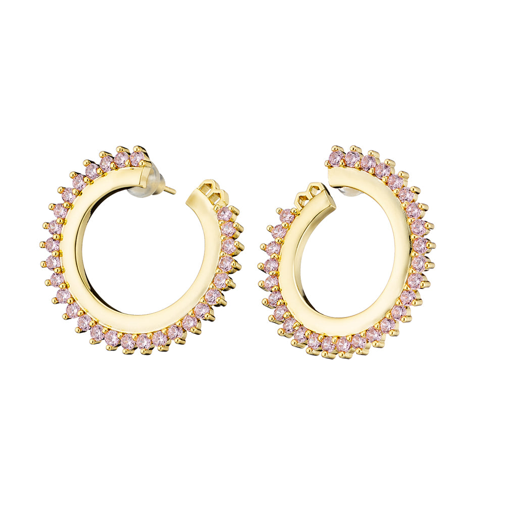 Crown pink zirconia hoops