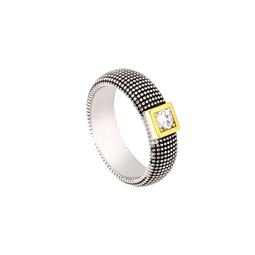 Natrix gold-plated/black ring (oxidised)