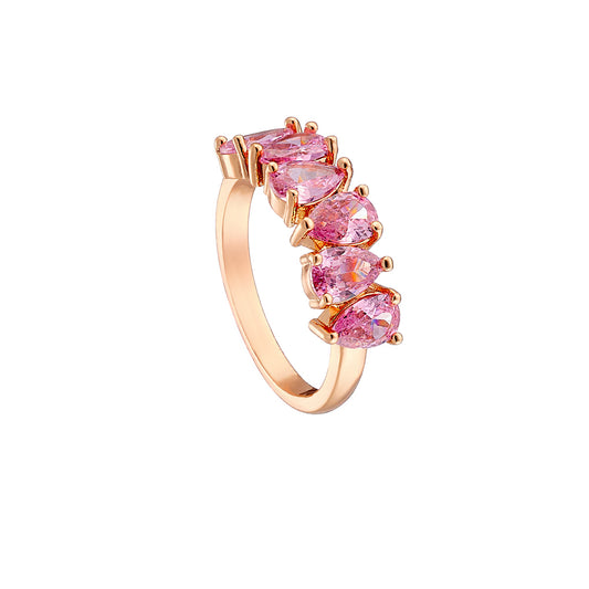 Eleganza rose gold ring with pink zirconia